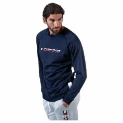 Knit Crew Sweat Logo Tape Blue