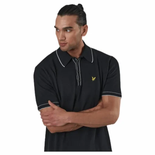 Knitted Branded Polo Black