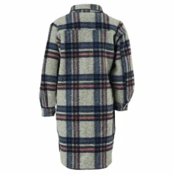 Lou-Lou L/S Check Long Shacket Grey