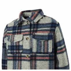 Lou-Lou L/S Check Long Shacket Grey