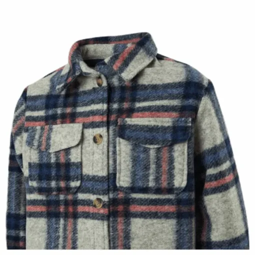 Lou-Lou L/S Check Long Shacket Grey