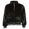Manette Faux Fur Bomber Jacket Black