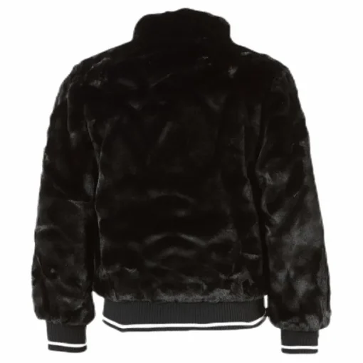 Manette Faux Fur Bomber Jacket Black