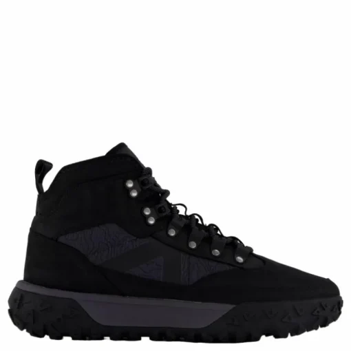 Mid Lace Up Waterproof Hiking Jet Black