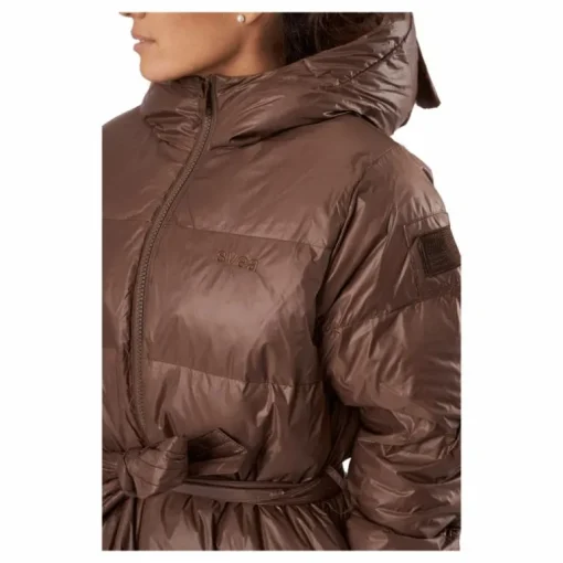 Mid Length Beltet Coat Dark Bark