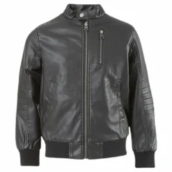 Mike Faux Leather Jacket Black