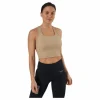 Night Rib Crop Tank Beige