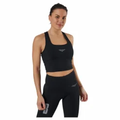 Night Rib Crop Tank Black