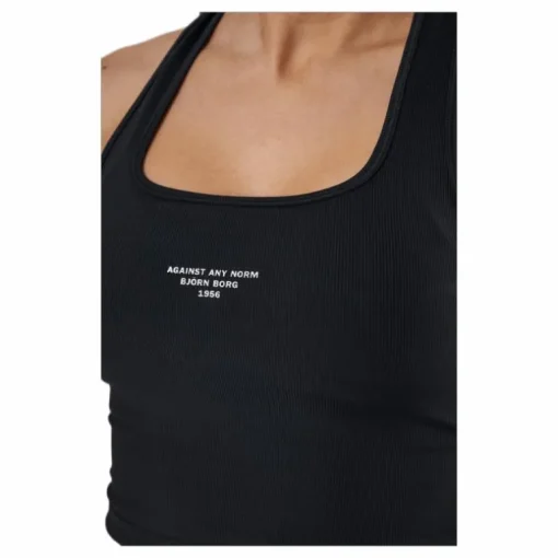 Night Rib Crop Tank Black
