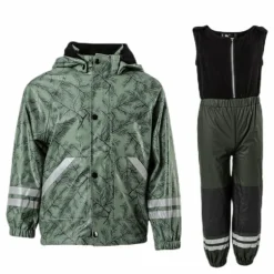Nordskog Fleece-Lined Rain Set Green