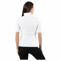Nukisa 2/4 Mock Neck Top Bc White