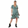 Olivia S/S Wrap Dress Wvn Green