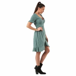 Olivia S/S Wrap Dress Wvn Green