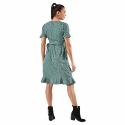 Olivia S/S Wrap Dress Wvn Green