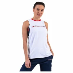 Open Back Tape Tank Top White