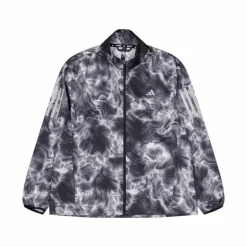 Own the Run Allover Print Hooded Running Windbreaker White