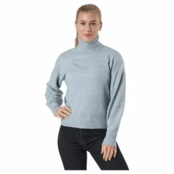 Pccava Ls High Neck Knit Bc Light Grey Melange