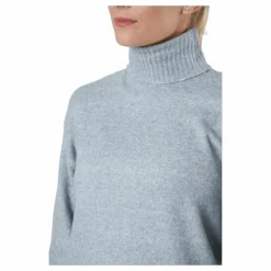 Pccava Ls High Neck Knit Bc Light Grey Melange