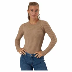 Pccrista Ls O-neck Knit Bc Silver Mink