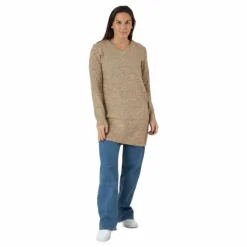 Pcellen Ls V-neck Knit Dress Silver Mink