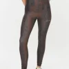 Printed High Waist Tights Brown Snake