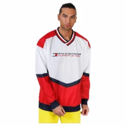 Pull Over Jacket With Rib Red