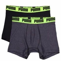 Puma Men Everyday Basic Boxer Dark Grey Melange / Yellow