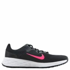 Revolution 6 Big Kids' Road Running Shoes BLACK/HYPER PINK-PINK FOAM