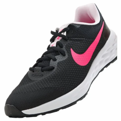 Revolution 6 Big Kids' Road Running Shoes BLACK/HYPER PINK-PINK FOAM