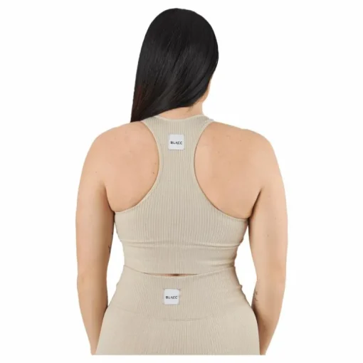 Rib Seamless Crop Top Mushroom