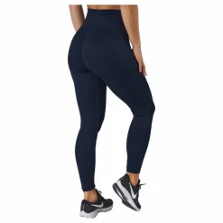Ribbed Seamless Tights Navy Blue