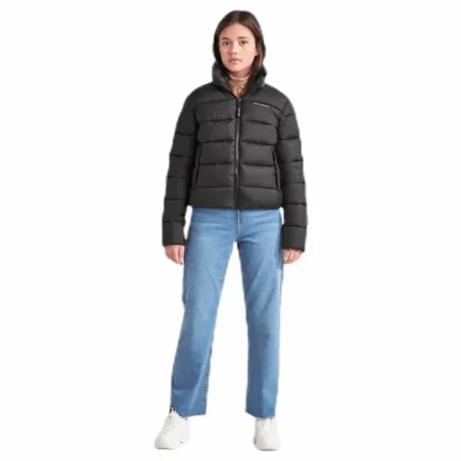 Rose Girls Puff Jacket Black