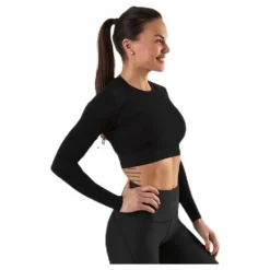 Seamless Black Crop Top Black