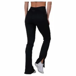 Seamless Rib Slit Pants Black