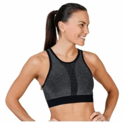 Seamless Sparkle Sports Top Black