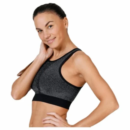 Seamless Sparkle Sports Top Black