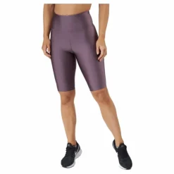 Shiny Biker Tights Black Plum