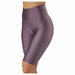 Shiny Biker Tights Black Plum