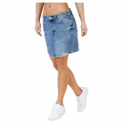 Sky Life Reg Dnm Skirt Blue