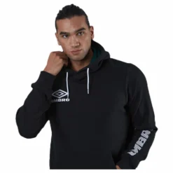 Sleeve Print Hoodie Black