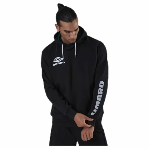 Sleeve Print Hoodie Black