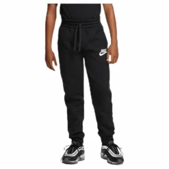 Sportswear Club Fleece Big Kids' Pants BLACK/BLACK/WHITE
