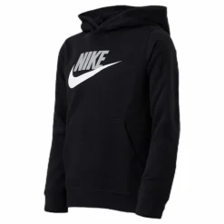 Sportswear Club Fleece Big Kids’ Pullover Hoodie BLACK/LT SMOKE GREY