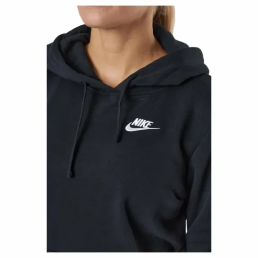 Sportswear Club Fleece Women's Pullover Hoodie BLACK/WHITE