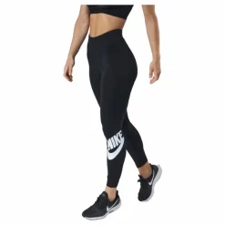 Sportswear Essential Women's High-Waisted Logo Leggings BLACK/WHITE