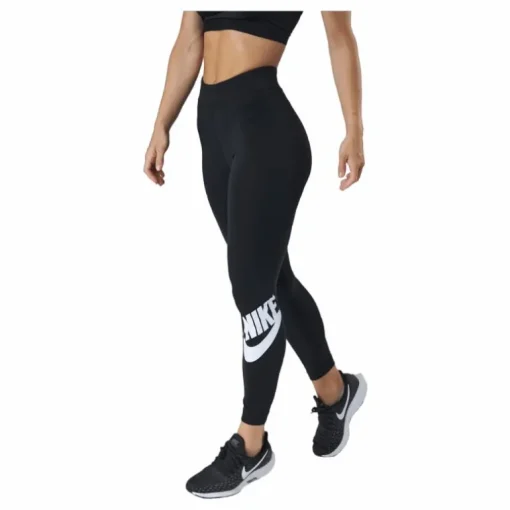 Sportswear Essential Women's High-Waisted Logo Leggings BLACK/WHITE