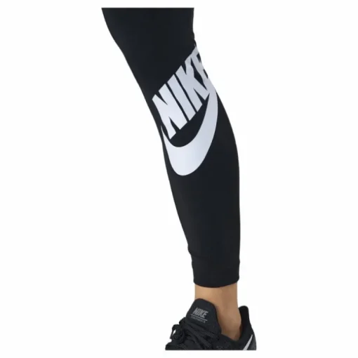 Sportswear Essential Women's High-Waisted Logo Leggings BLACK/WHITE