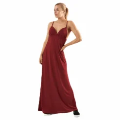 Strap Ankle Dress Red