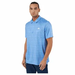 Stripe Zip Golf Polo Shirt Blufus/White