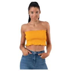 Sunny Bandeau Smock Top Yellow